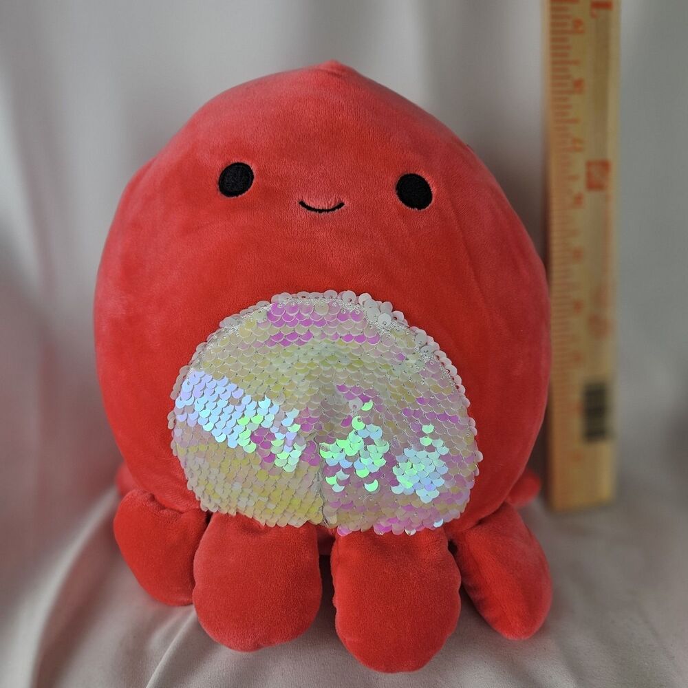 Squishmallow Veronica 8in. Sequin Sea Life Squad Red Octopus Kellytoy Plush 2020
